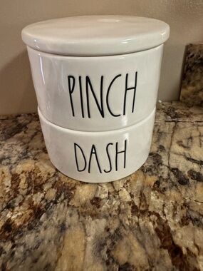 Rae Dun Ceramic Stackable Spice Canister - PINCH / DASH - White